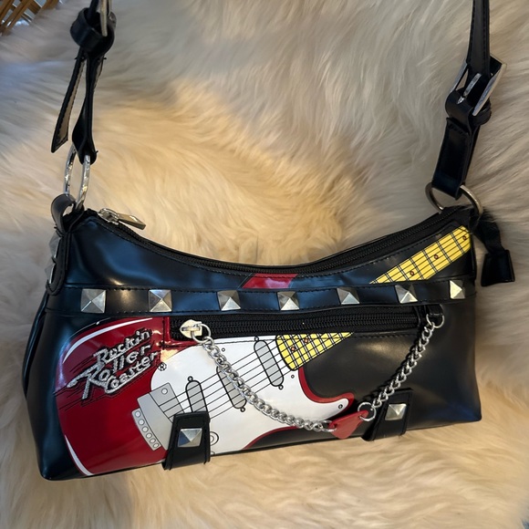 Disney Aerosmith Rockin Roller Coaster Bag Black and Red Studded Collector Piece - Picture 8 of 12